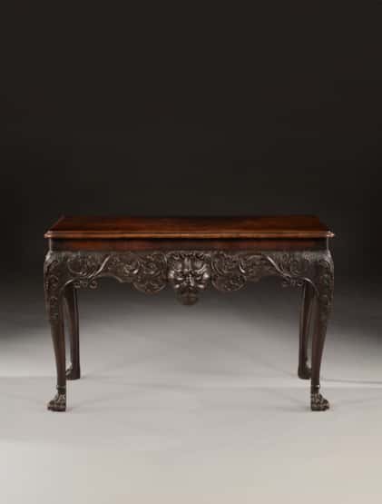 A FINE IRISH MAHOGANY GEORGE II SIDE TABLE